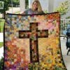 Sunflower Cross Quilt Blanket  Quilt